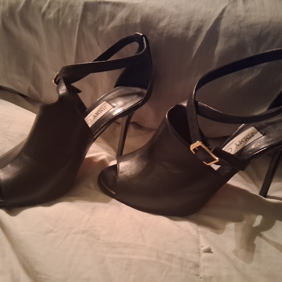 Jimmy Choo Black Peep-Toe Heels Size 36 - Picture 12 of 16